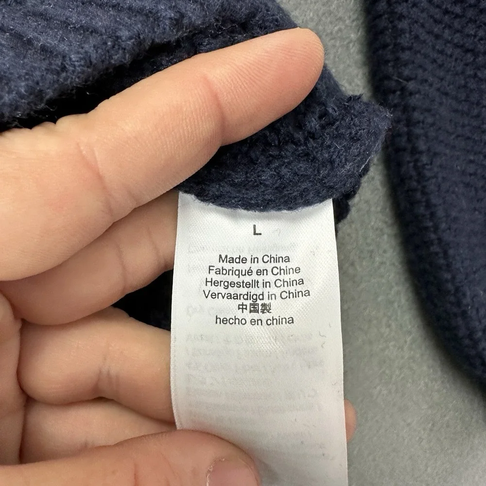 J Crew Zig Zag Faire Isle Wool Alpaca Blend Blue Sleeve balloon Sweater Sz Large